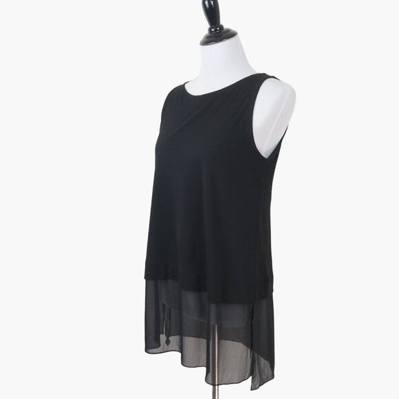 Eileen Fisher Size S Stretch Silk Jersey Bateau Neck Top Black - Picture 1 of 10